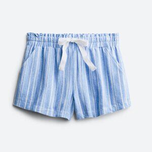 NEW Mason and Belle Stitch Fix Blue White Striped Beach Linen Shorts Size Small